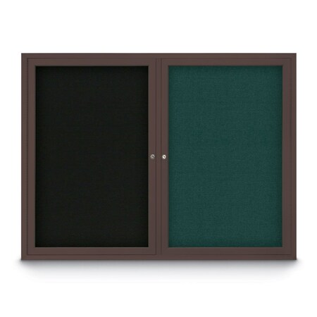 United Visual Products Corkboard, 18"x24", Keylime/Bronze UV401PLUS-BRONZE-KEYLIME